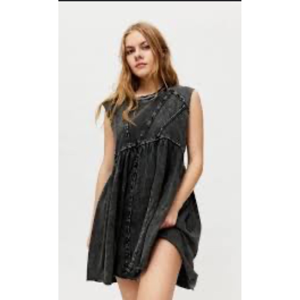 Urban Outfitters Black Washed Denim Mini Dress